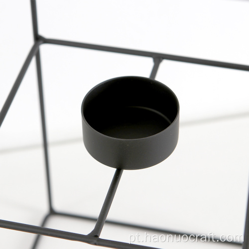 suporte de vela minimalista criativo geometria de gaiola de metal